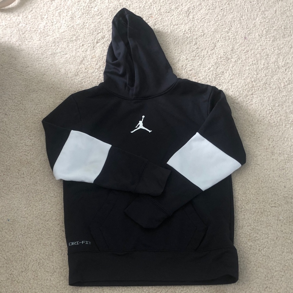 Air Jordyn dry fit Nike Black Hoodie with White Sleeves